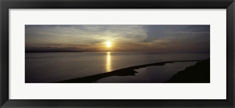 Framed Sunset over the sea, Ebey&#39;s Landing National Historical Reserve, Whidbey Island, Island County, Washington State, USA Print