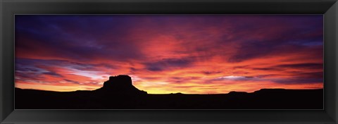 Framed Buttes at sunset, Chaco Culture National Historic Park, New Mexico, USA Print