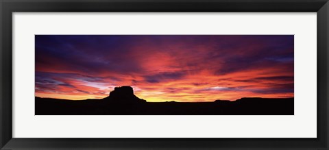 Framed Buttes at sunset, Chaco Culture National Historic Park, New Mexico, USA Print