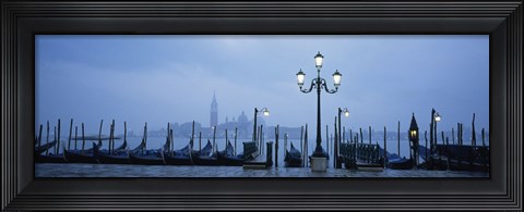 Framed Gondolas in a canal, Grand Canal, St. Mark&#39;s Square, San Giorgio Maggiore, Venice, Veneto, Italy Print