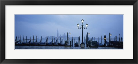 Framed Gondolas in a canal, Grand Canal, St. Mark&#39;s Square, San Giorgio Maggiore, Venice, Veneto, Italy Print