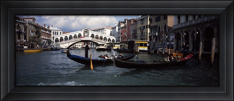 Framed Tourists on gondolas, Grand Canal, Venice, Veneto, Italy Print