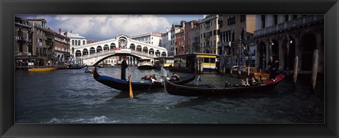 Framed Tourists on gondolas, Grand Canal, Venice, Veneto, Italy Print