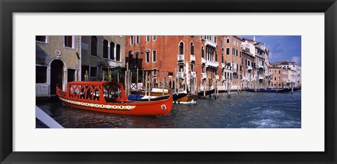 Framed Red Gondola, Grand Canal, Venice, Veneto, Italy Print