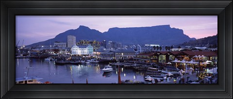 Framed Boats at a harbor, Victoria And Alfred Waterfront, Table Mountain, Cape Town, Western Cape Province, South Africa Print