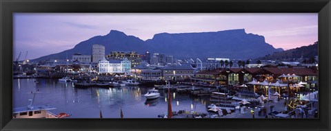 Framed Boats at a harbor, Victoria And Alfred Waterfront, Table Mountain, Cape Town, Western Cape Province, South Africa Print