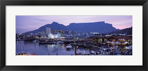 Framed Boats at a harbor, Victoria And Alfred Waterfront, Table Mountain, Cape Town, Western Cape Province, South Africa Print