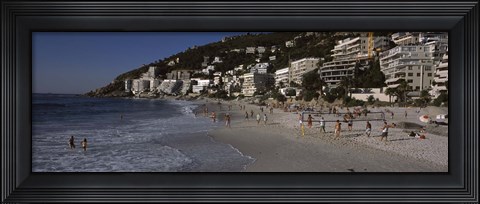 Framed Tourists on the beach, Clifton Beach, Cape Town, Western Cape Province, South Africa Print