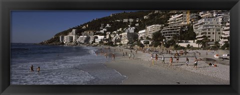 Framed Tourists on the beach, Clifton Beach, Cape Town, Western Cape Province, South Africa Print