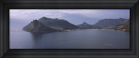 Framed Town surrounded by mountains, Hout Bay, Cape Town, Western Cape Province, Republic of South Africa Print