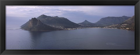 Framed Town surrounded by mountains, Hout Bay, Cape Town, Western Cape Province, Republic of South Africa Print