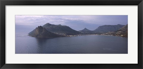 Framed Town surrounded by mountains, Hout Bay, Cape Town, Western Cape Province, Republic of South Africa Print