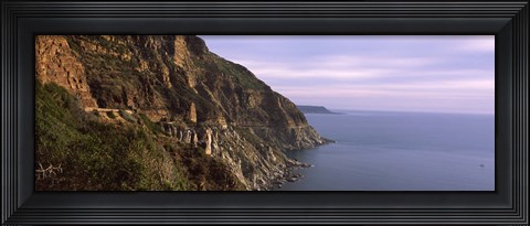 Framed Rock formations on the coast, Mt Chapman&#39;s Peak, Cape Town, Western Cape Province, South Africa Print