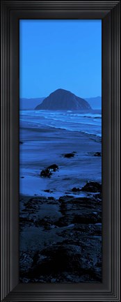 Framed Rock formations on the beach, Morro Rock, Morro Bay, California, USA Print