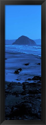 Framed Rock formations on the beach, Morro Rock, Morro Bay, California, USA Print