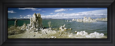 Framed Tufa rock formations at the lakeside, Mono Lake, California, USA Print
