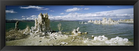 Framed Tufa rock formations at the lakeside, Mono Lake, California, USA Print