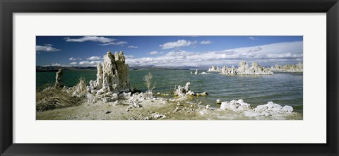 Framed Tufa rock formations at the lakeside, Mono Lake, California, USA Print