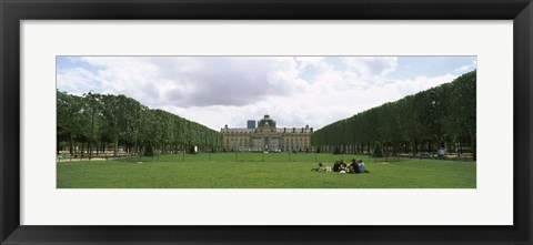 Framed Facade of a building, Ecole Militaire, Place Joffre, Eiffel Tower, Paris, Ile-de-France, France Print