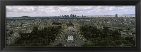 Framed Cityscape viewed from the Eiffel Tower, Paris, Ile-de-France, France Print