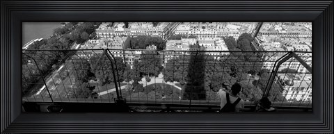 Framed High angle view of a city, Eiffel Tower, Paris, Ile-de-France, France Print