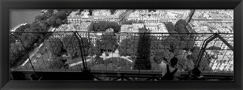 Framed High angle view of a city, Eiffel Tower, Paris, Ile-de-France, France Print