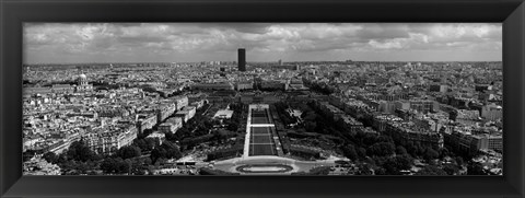 Framed Aerial view of a city, Eiffel Tower, Paris, Ile-de-France, France Print