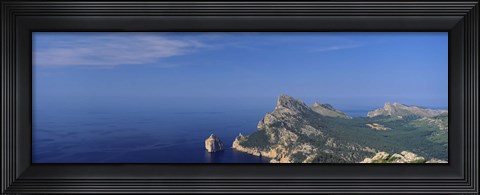 Framed High angle view of an island in the sea, Cap De Formentor, Majorca, Balearic Islands, Spain Print