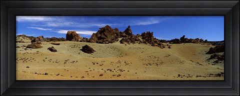 Framed Rocks on an arid landscape, Pico de Teide, Tenerife, Canary Islands, Spain Print