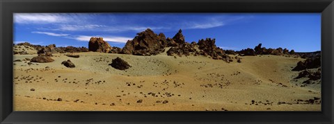 Framed Rocks on an arid landscape, Pico de Teide, Tenerife, Canary Islands, Spain Print