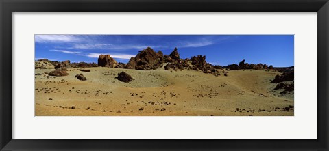 Framed Rocks on an arid landscape, Pico de Teide, Tenerife, Canary Islands, Spain Print