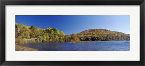 Framed Lake in front of mountains, Arrowhead Mountain Lake, Chittenden County, Vermont, USA Print