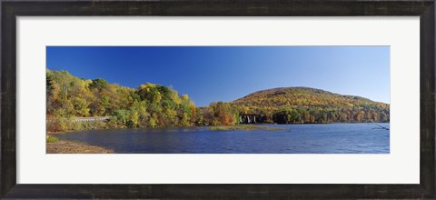 Framed Lake in front of mountains, Arrowhead Mountain Lake, Chittenden County, Vermont, USA Print