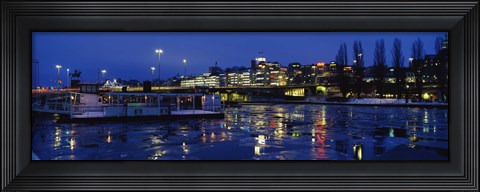 Framed Stockholm, Sweden at night Print