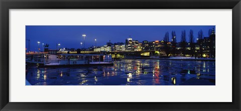 Framed Stockholm, Sweden at night Print