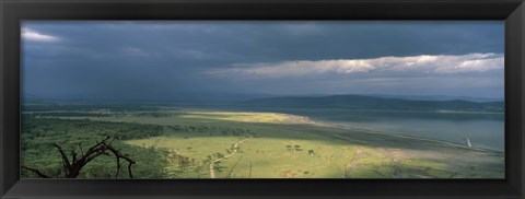 Framed Clouds over mountains, Lake Nakuru, Great Rift Valley, Lake Nakuru National Park, Kenya Print