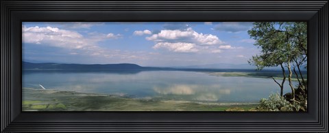 Framed Reflection of clouds in water, Lake Nakuru, Lake Nakuru National Park, Great Rift Valley, Kenya Print