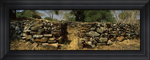 Framed Ruins of a stone wall, Thimlich Ohinga, Lake Victoria, Great Rift Valley, Kenya Print