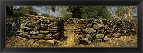 Framed Ruins of a stone wall, Thimlich Ohinga, Lake Victoria, Great Rift Valley, Kenya Print