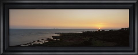 Framed Sunset over a lake, Lake Victoria, Great Rift Valley, Kenya Print