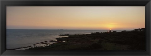 Framed Sunset over a lake, Lake Victoria, Great Rift Valley, Kenya Print