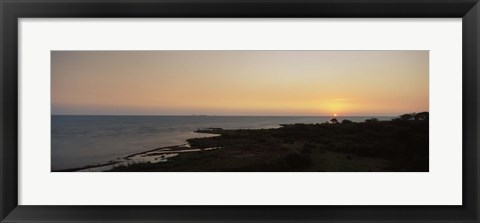 Framed Sunset over a lake, Lake Victoria, Great Rift Valley, Kenya Print