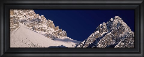 Framed Mountain covered with snow, Dolomites, Cadore, Province of Belluno, Veneto, Italy Print