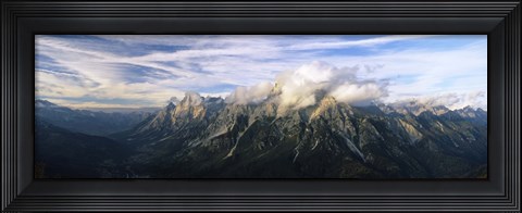Framed Clouds over a mountain range, view from Mt Rite, Dolomites, Cadore, Province of Belluno, Veneto, Italy Print