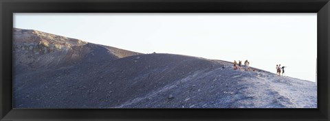 Framed Group of people on a mountain, Vulcano, Aeolian Islands, Italy Print