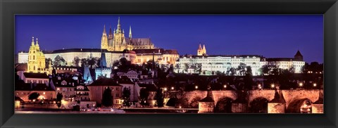 Framed Charles Bridge, Hradcany Castle, St. Vitus Cathedral, Prague, Czech Republic Print