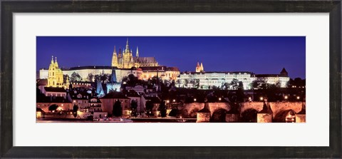 Framed Charles Bridge, Hradcany Castle, St. Vitus Cathedral, Prague, Czech Republic Print