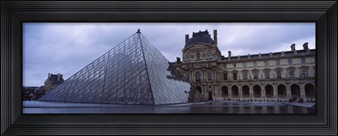 Framed Pyramid in front of a museum, Louvre Pyramid, Musee Du Louvre, Paris, France Print