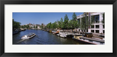 Framed Opera house at the waterfront, Amstel River, Stopera, Amsterdam, Netherlands Print