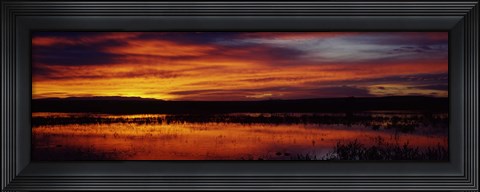 Framed Clouds over a lake, Bosque del Apache National Wildlife Refuge, Socorro County, New Mexico, USA Print